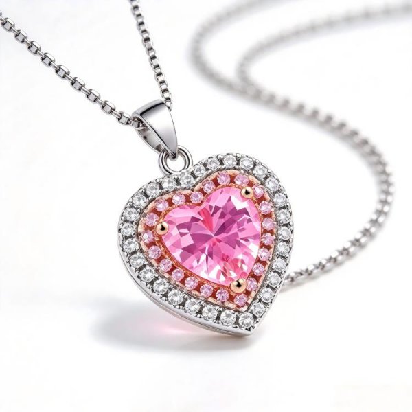 Heart Shape Gemstone I Do Necklace