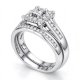 Diamond Bridal Set 5/8 ct tw Round-cut 10K White Gold